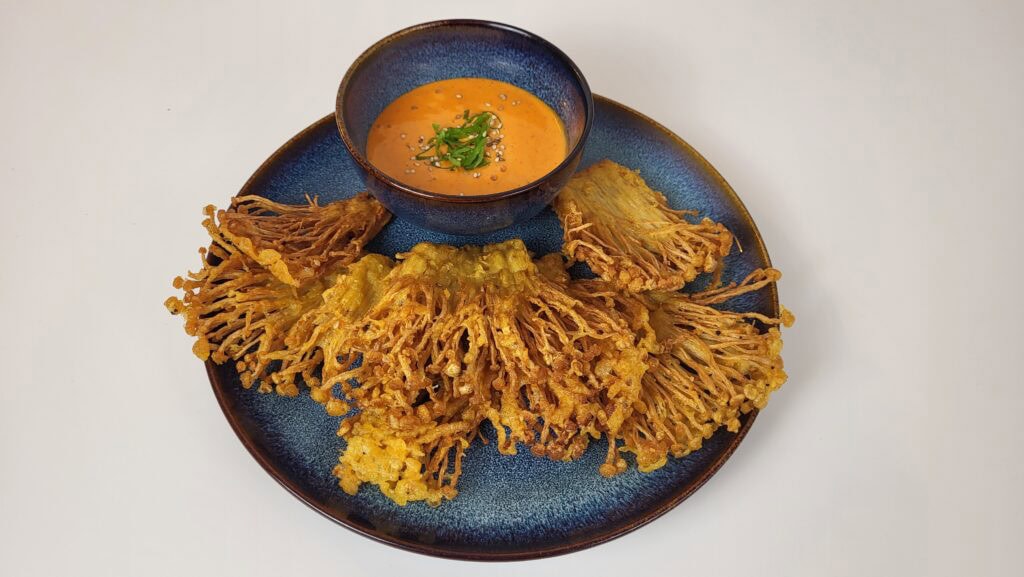 Enoki Pilze frittiert