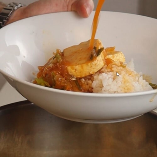 Kimchi Jjigae auf Teller